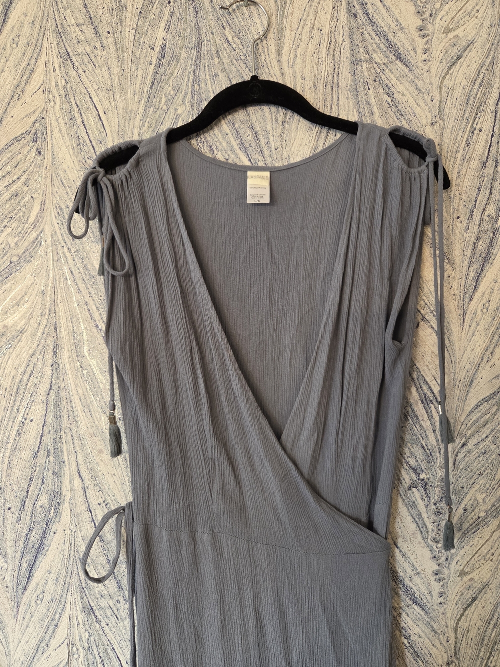 L*space Slate Blue Cold-Shoulder Wrap Maxi, Wrap Or Swim Cover Size Large - Picture 3 of 10